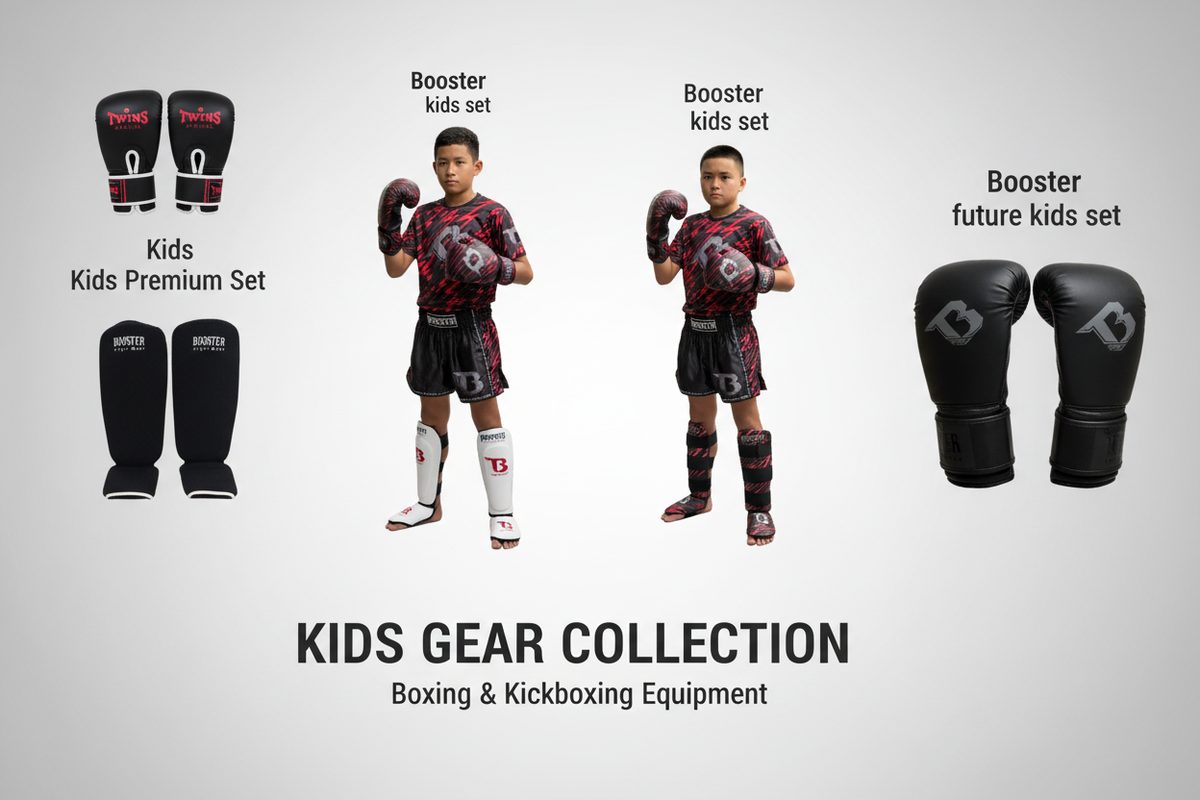 Kinderen vechtsport met Twins Premium bokshandschoenen en Combat Fight sets
