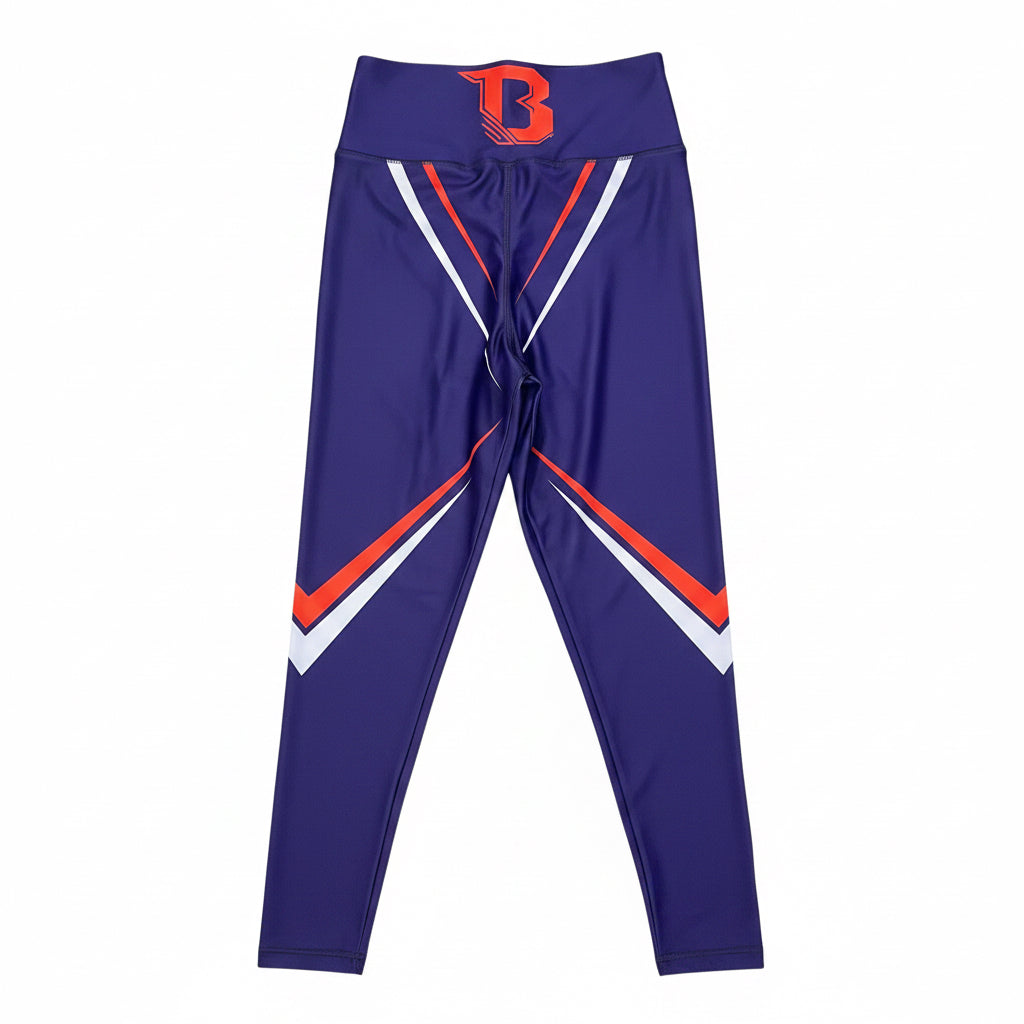 Booster Challenge Dames Compressie Legging Paars-Oranje – achteraanzicht