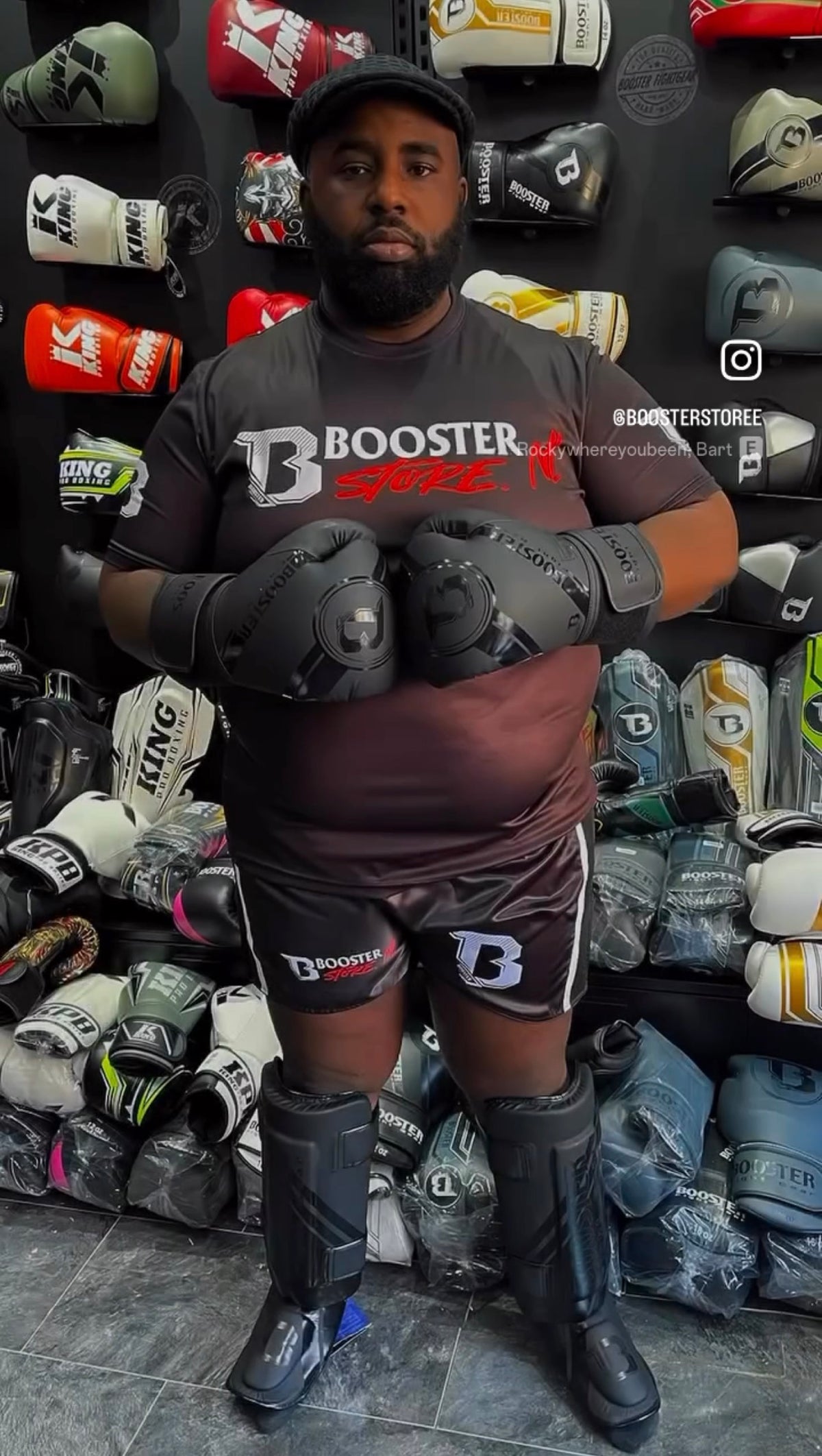 Booster Active Dry Zwarte Fight Set / Black Fight Set | Shirt & Muay Thai Short