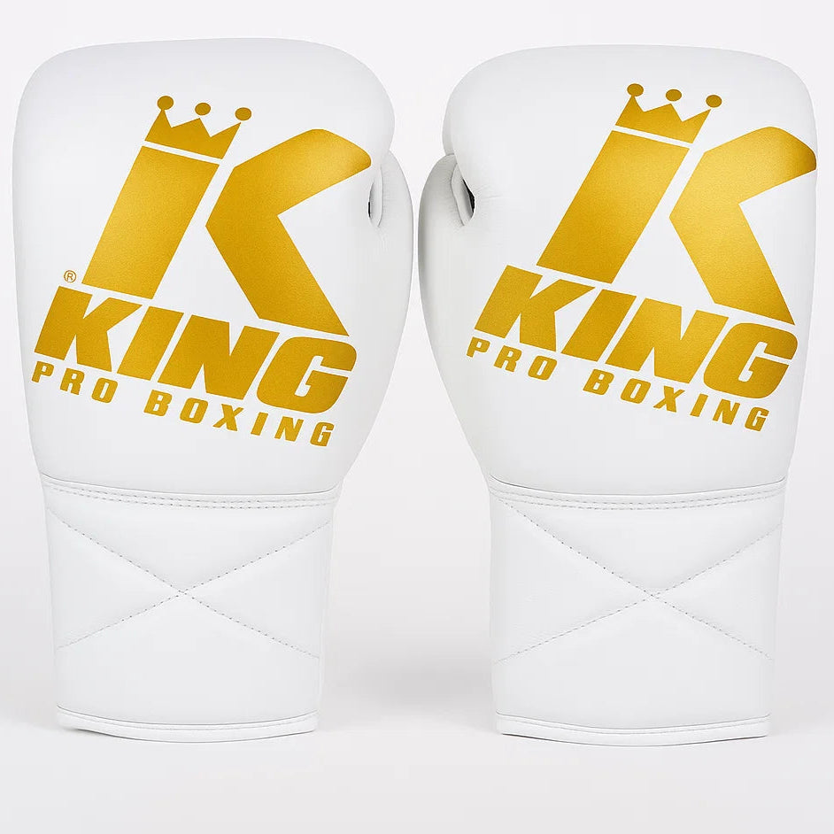 King Pro Boxing veter boks handschoenen KPB XK LU White/ Gold