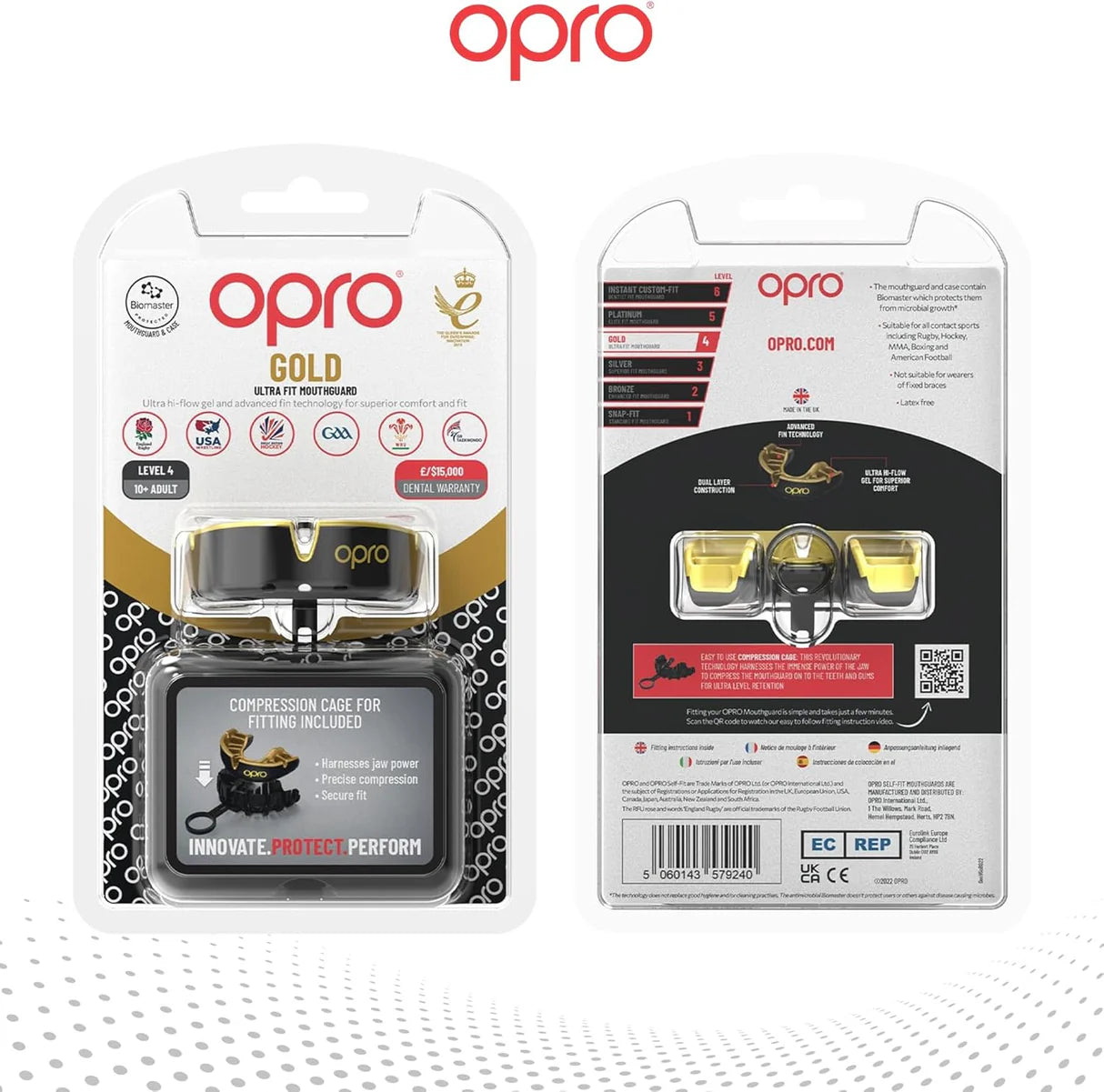 OPRO UFC GOLD Black Metal/Gold - Premium Gebitsbeschermer