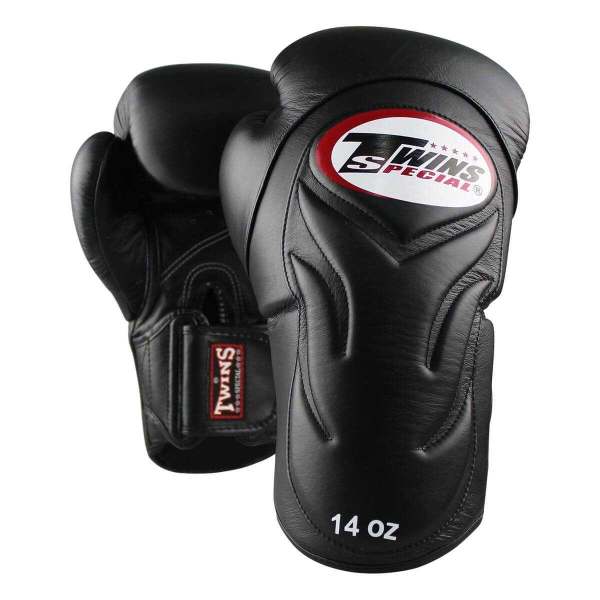 Twins bokshandschoenen shield van hoogwaardig leer met extra padding en veilige klittenbandsluiting