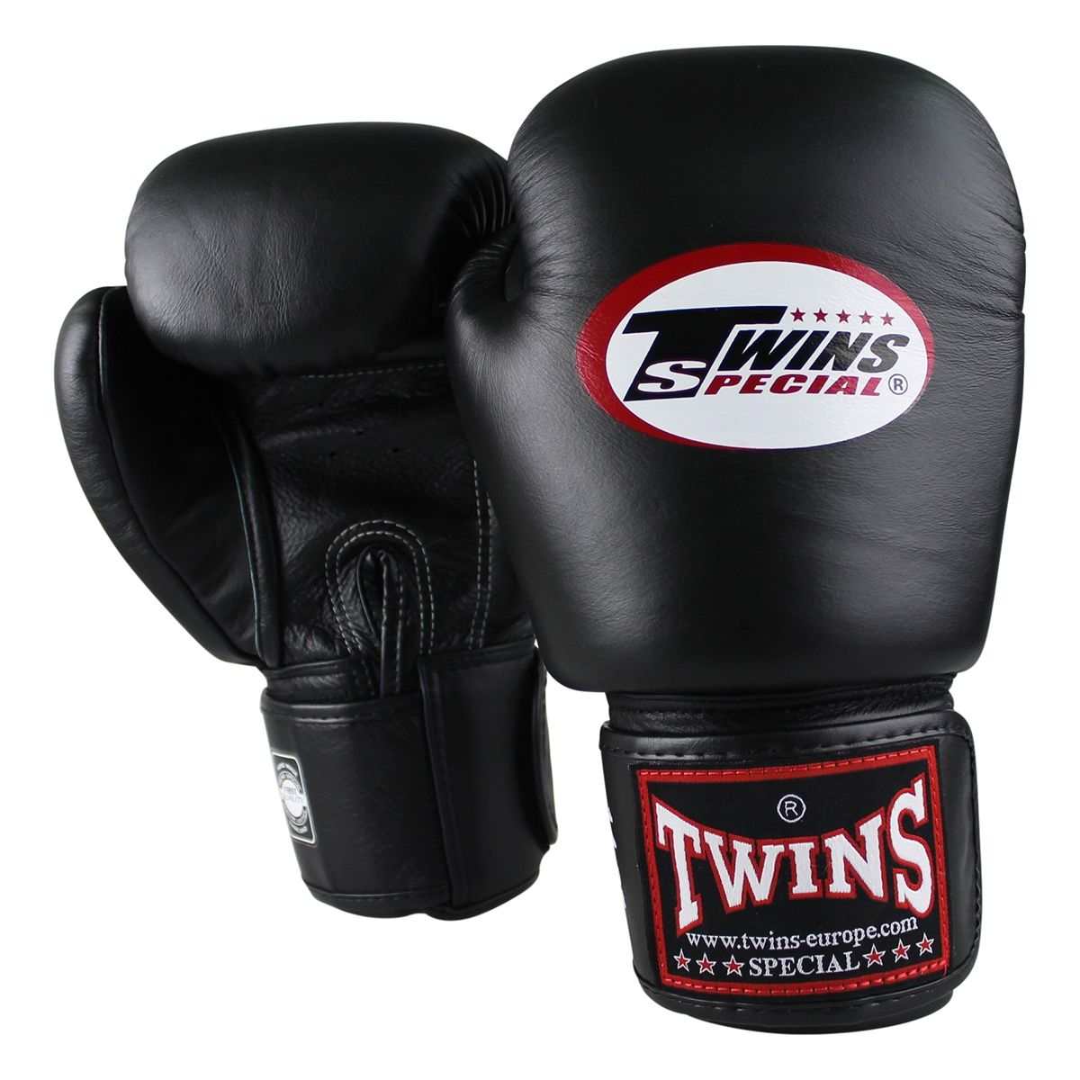 Zwarte Twins Special BGVL-3 bokshandschoenen van handgemaakt Thais rundleer voor Muay Thai en boksen