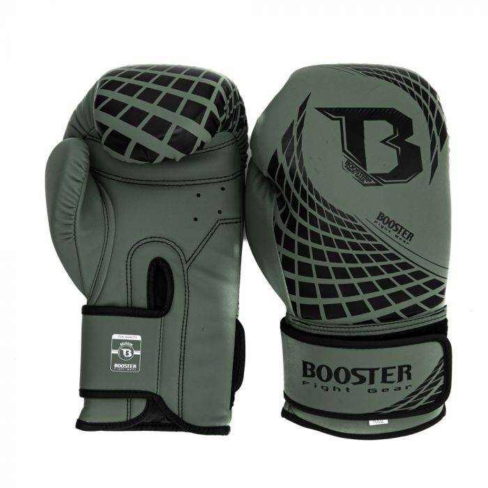 Groene Booster Cube bokshandschoenen van synthetisch leer met multi-laags schuim en brede klittenbandsluiting