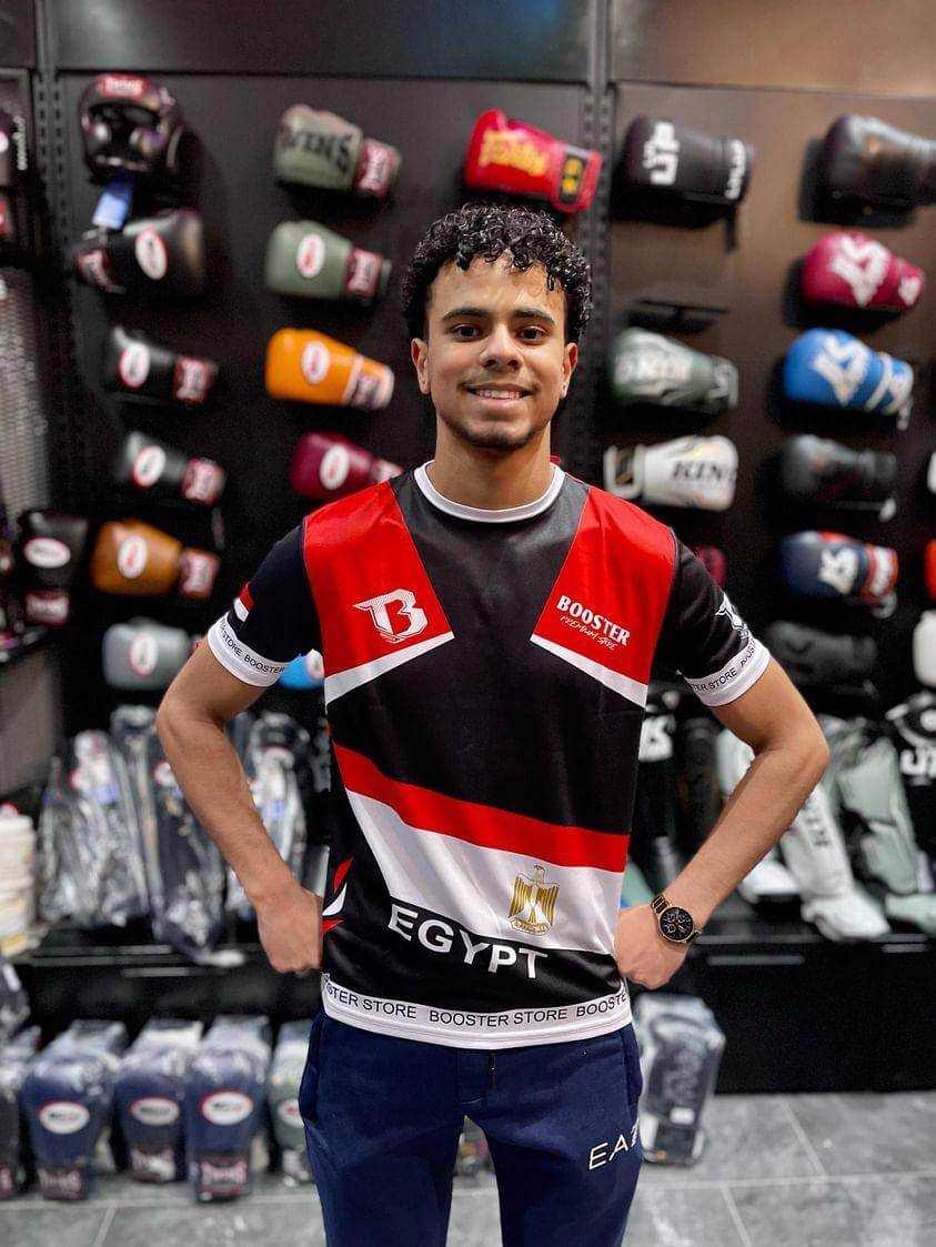 Egypte Booster Fight Shirt met Egyptische vlag en culturele symbolen, stoer en perfect passend