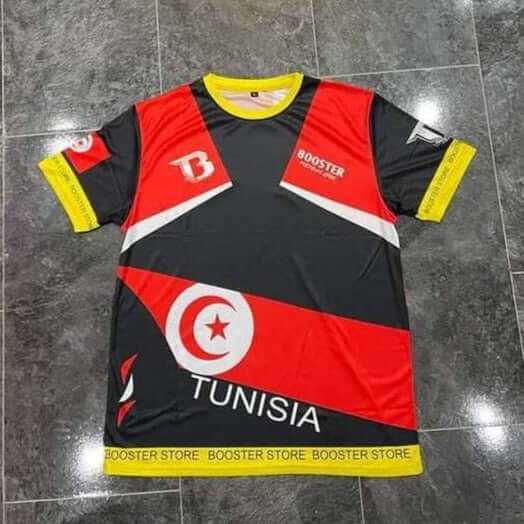 Tunesia Booster Shirt met Tunesische vlag en culturele patronen