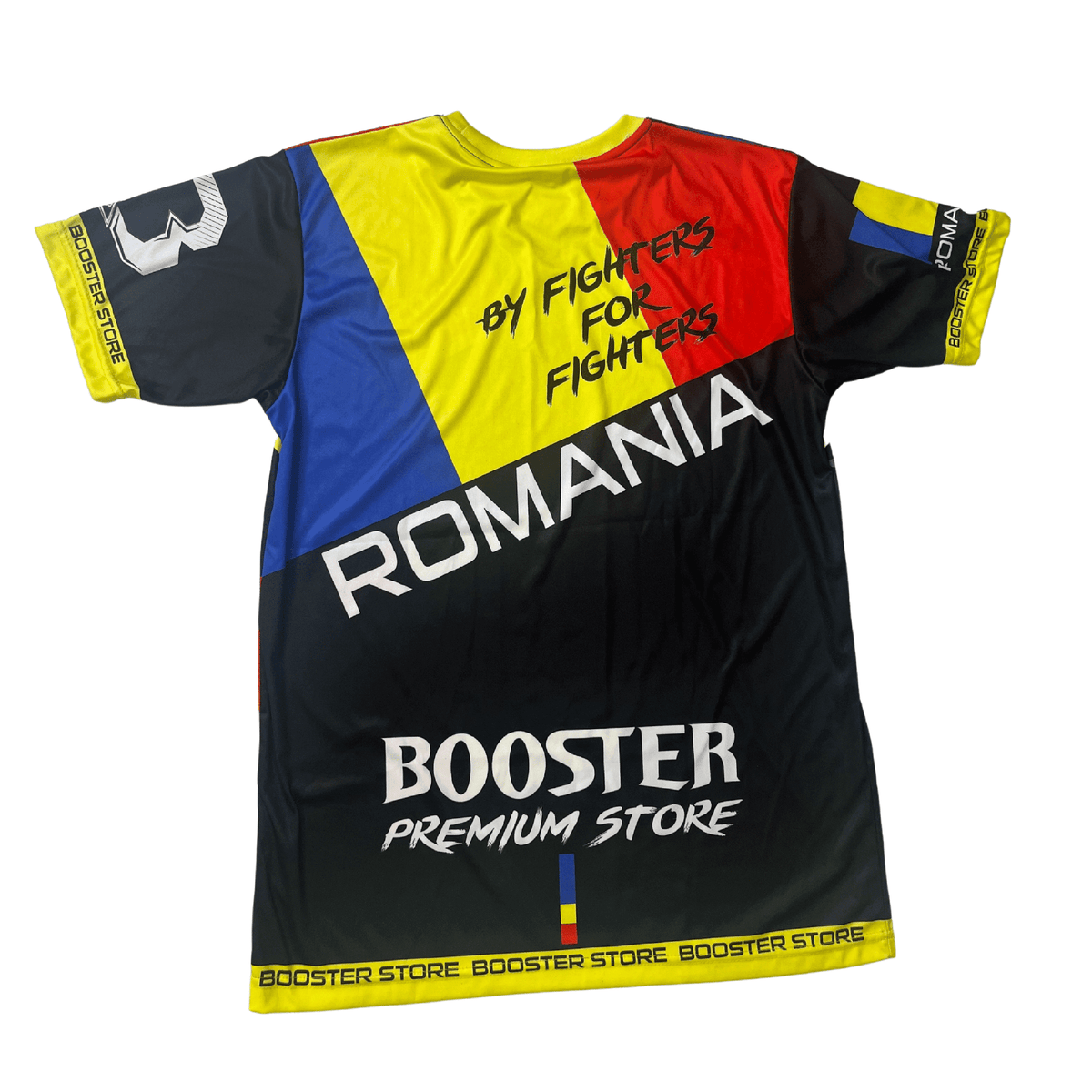 Romania Booster Fight Shirt met Roemeense vlag en tekst in premium vechtsportstijl