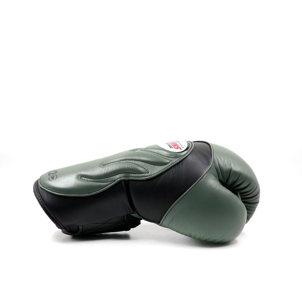 Twins Special BGVL-6 Deluxe Bokshandschoenen Zwart/Olijf / Boxing Gloves Black/Olive | Extra Padding | Handgemaakt Thailand