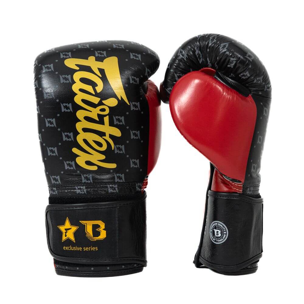 Fairtex x Booster Star Series Boxing Gloves Black White