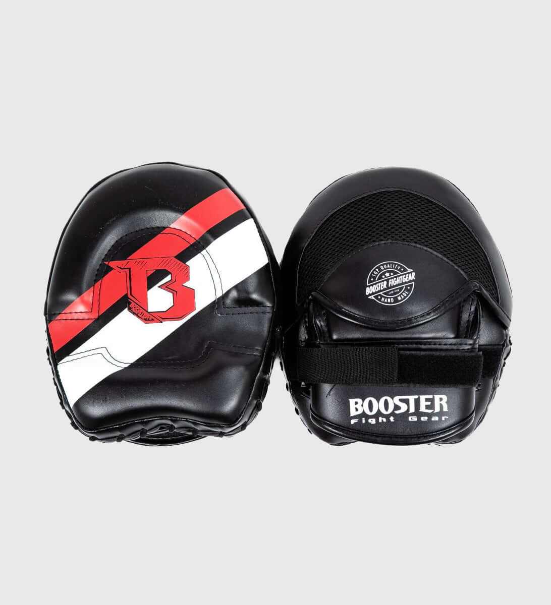 Booster Fight Gear handpads van duurzaam kunstleer voor boksen en kickboksen, lichtgewicht en geschikt voor snelle stootcombinaties.