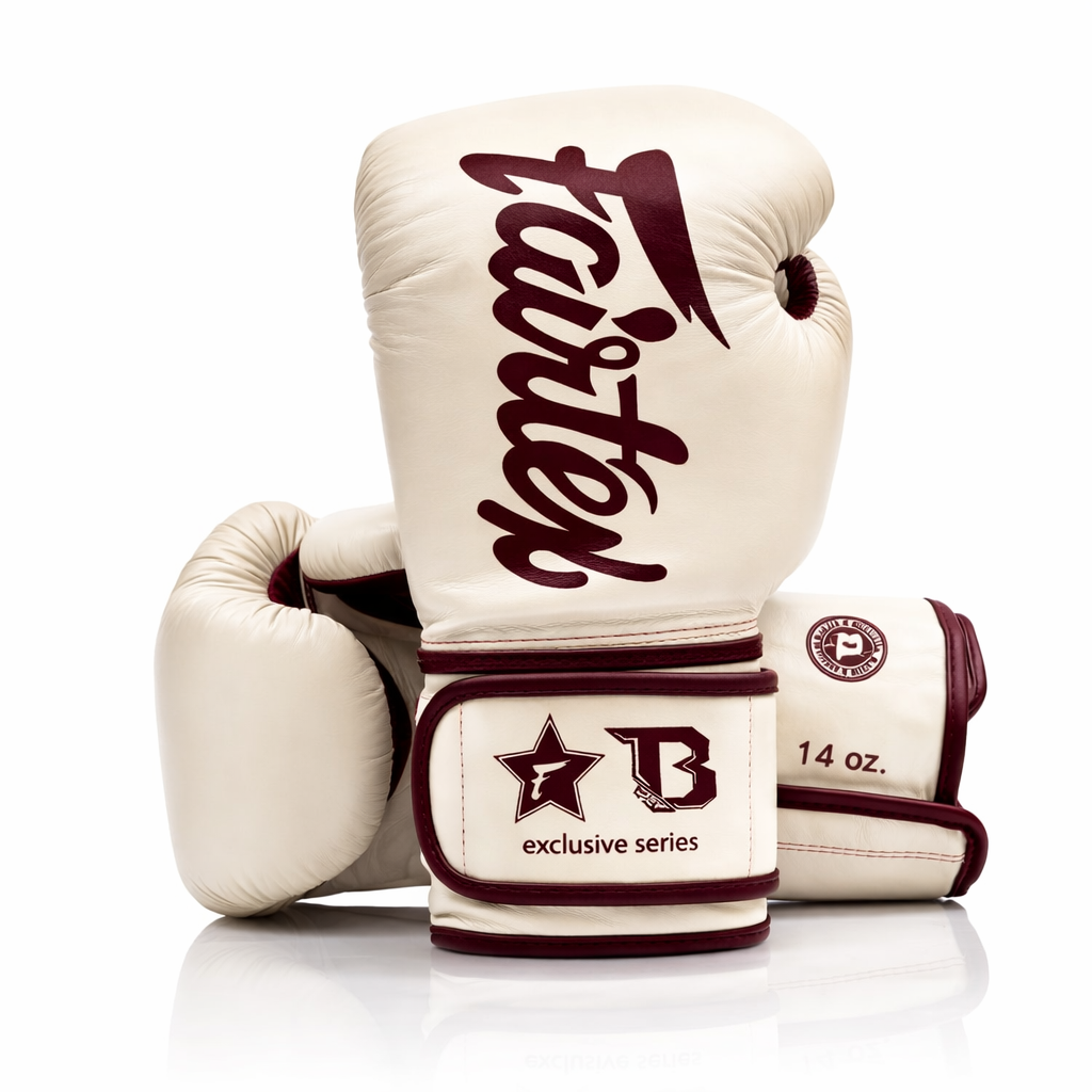 Fairtex x Booster FXB BG V2 CREME Boxing Gloves / Bokshandschoenen Crème | Muay Thai Leder