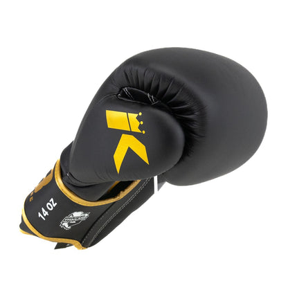 King BGK Pelis Lederen Bokshandschoenen Zwart/Goud