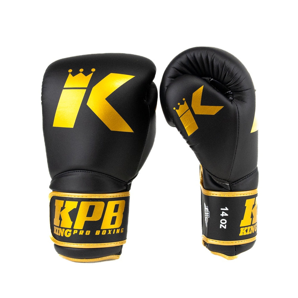 King BGK Pelis Lederen Bokshandschoenen Zwart/Goud