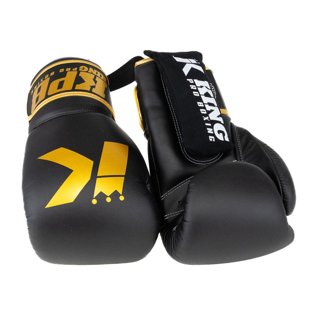 King BGK Pelis Lederen Bokshandschoenen Zwart/Goud