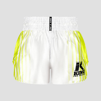 KING PRO BOXING Bloodline 2 – achterkant short met neongele zijbanen en zwart logo