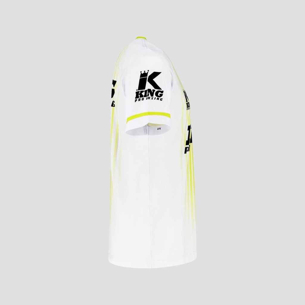 KING PRO BOXING Bloodline 2 – zijaanzicht shirt met korte mouw en neongele afwerking