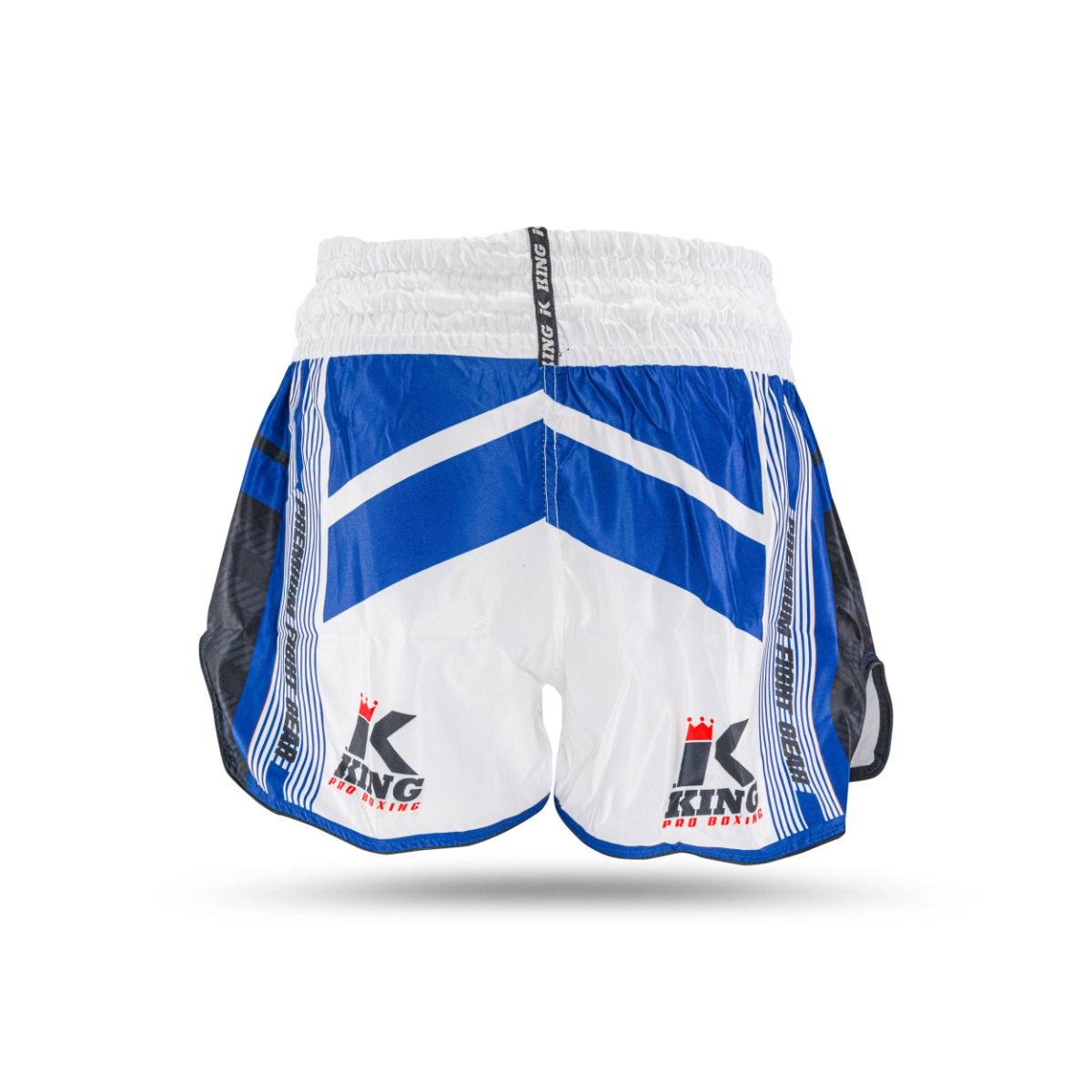 King endurance kick boksbroek wit blauw - Booster Fight Store