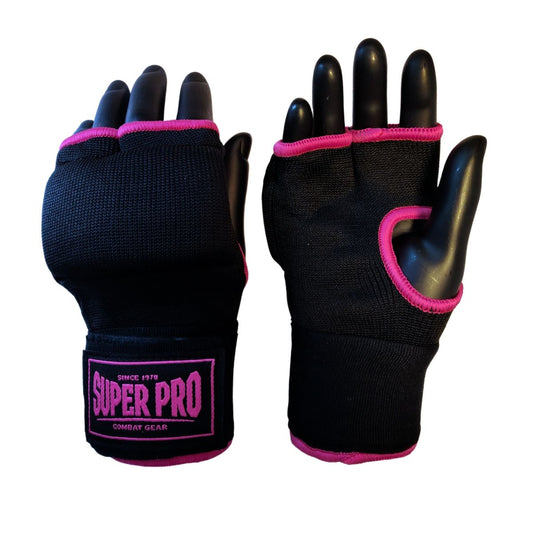 Superpro Binnen handschoenen met bandage zwart/roze