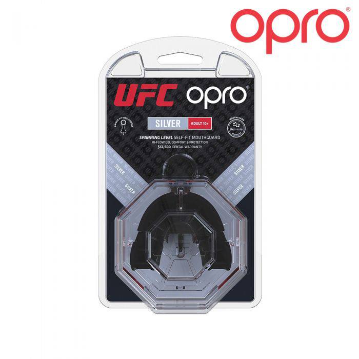 OPRO SILVER JR BLACK/RED - Booster Fight Store