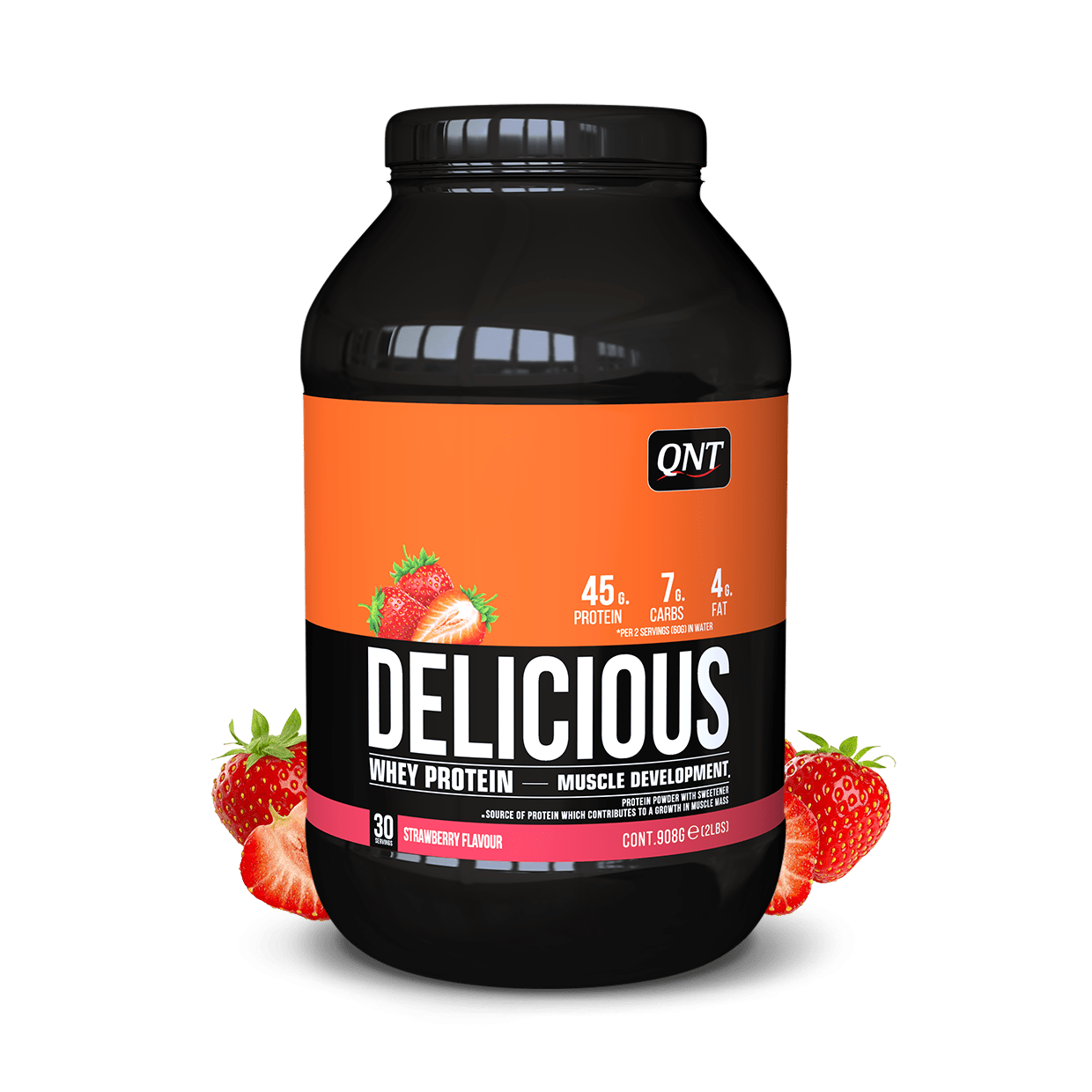 DELICIOUS WHEY PROTEIN POWDER AARDBEI 908 G - Booster Fight Store