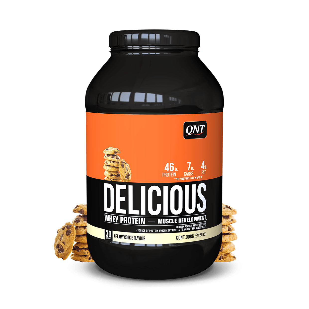 DELICIOUS WHEY PROTEIN POWDER CREAMY COOKIE 908 G - Booster Fight Store