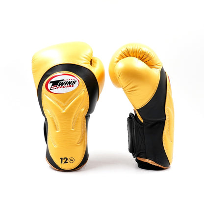 Twins Special BGVL-6 Deluxe Bokshandschoenen Zwart/Goud / Boxing Gloves Black/Gold | Extra Padding | Handgemaakt Thailand