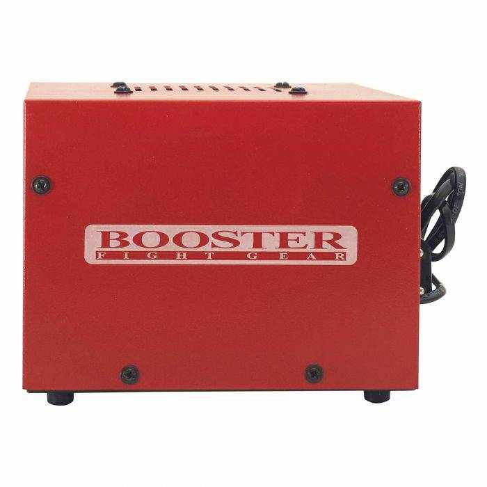 professionele digitale timer met rode metalen behuizing en BOOSTER Fight Gear-logo; zwarte kabel steekt aan de zijkant uit
