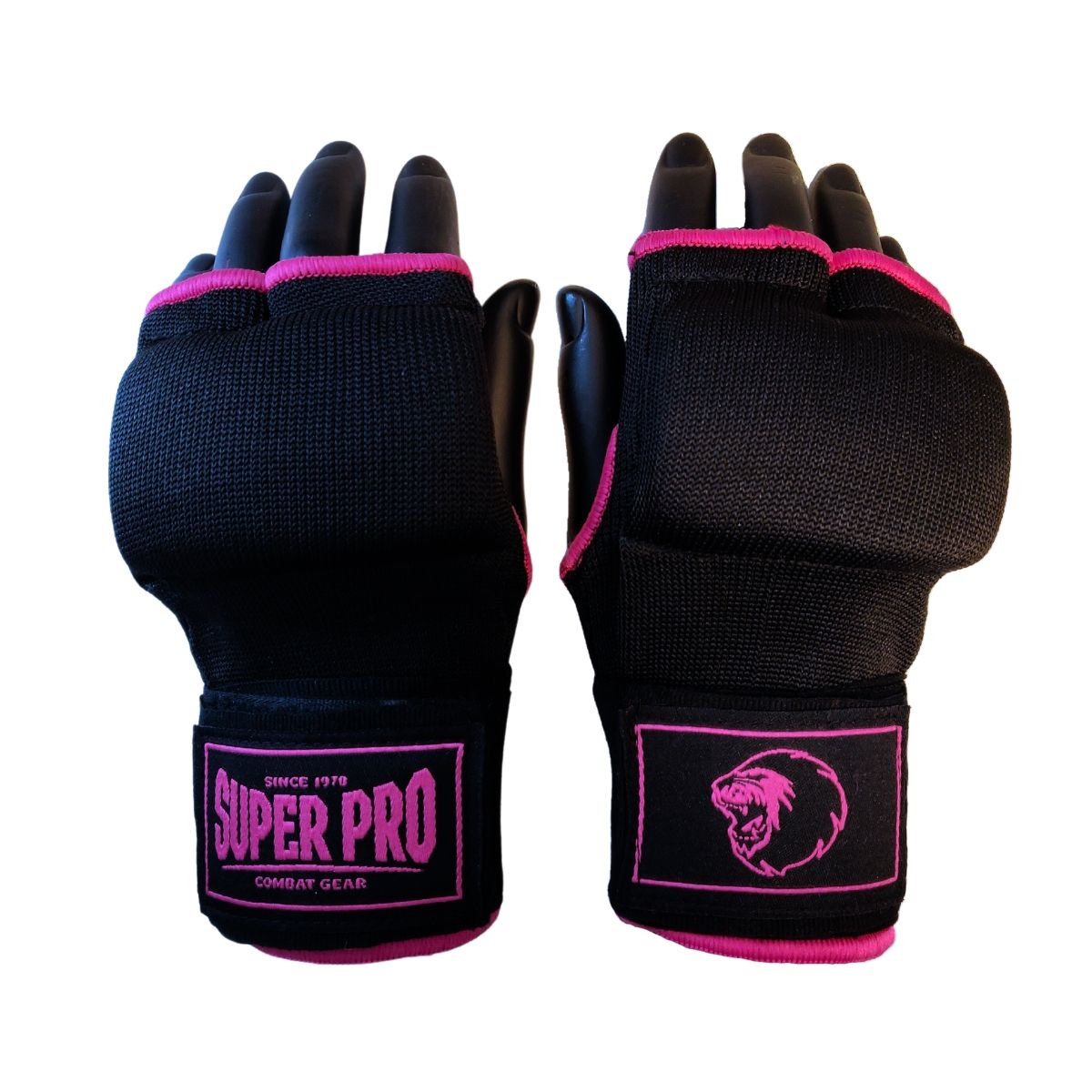 Superpro Binnen handschoenen met bandage zwart/roze