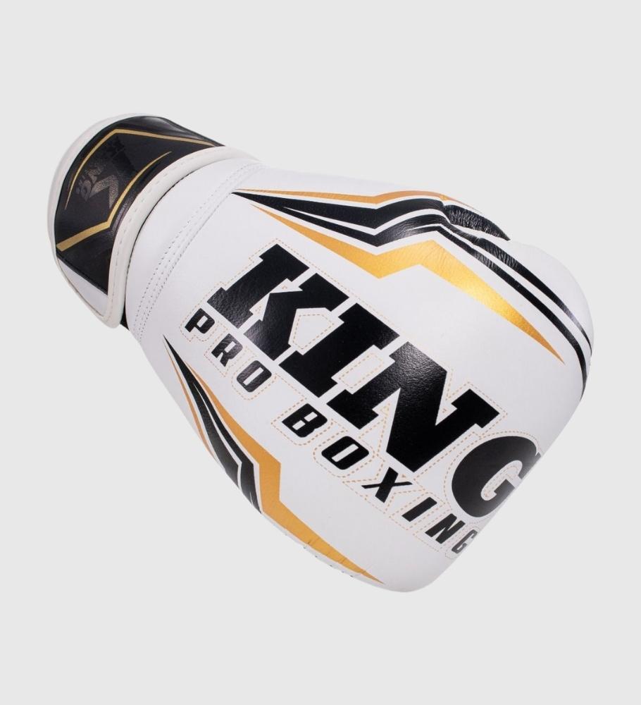 King (Kick)Bokshandschoenen Thor - Wit/Zwart/Goud - Booster Fight Store