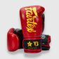 Fairtex Booster (Kick) Bokshandschoenen FXB V2 - Rood/Zwart/Goud - Booster Fight Store