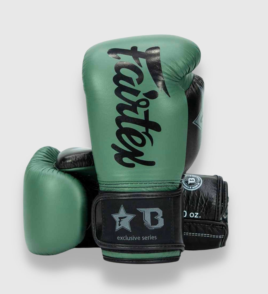 Fairtex (Kick)Bokshandschoenen FXB V2 - Kaki Groen/Zwart - Booster Fight Store