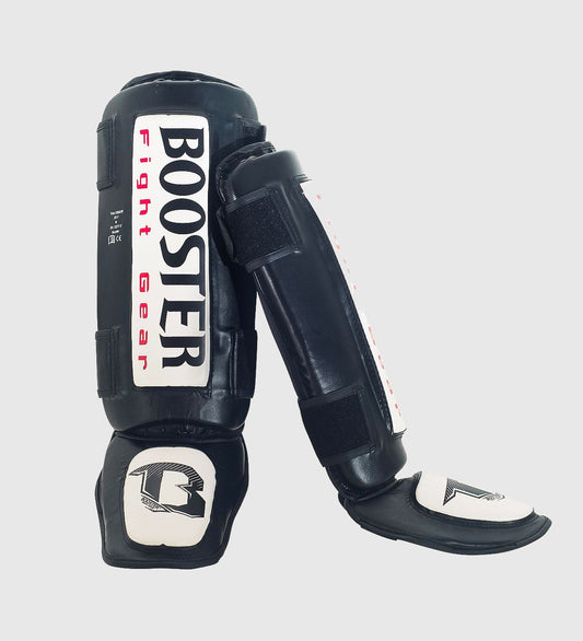 Booster Kickboks Scheenbeschermers Thai Striker - Zwart/Wit - Booster Fight Store